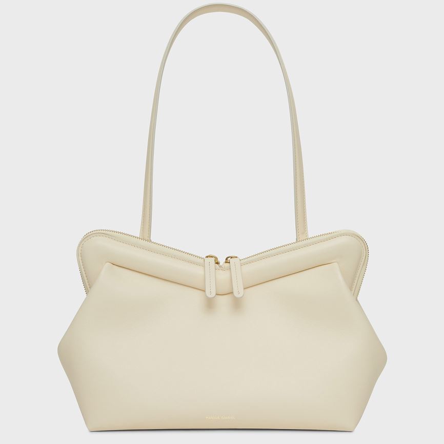 Women\'s Mansur Gavriel M Frame Shoulder Bags Cream | AU 6502ZV